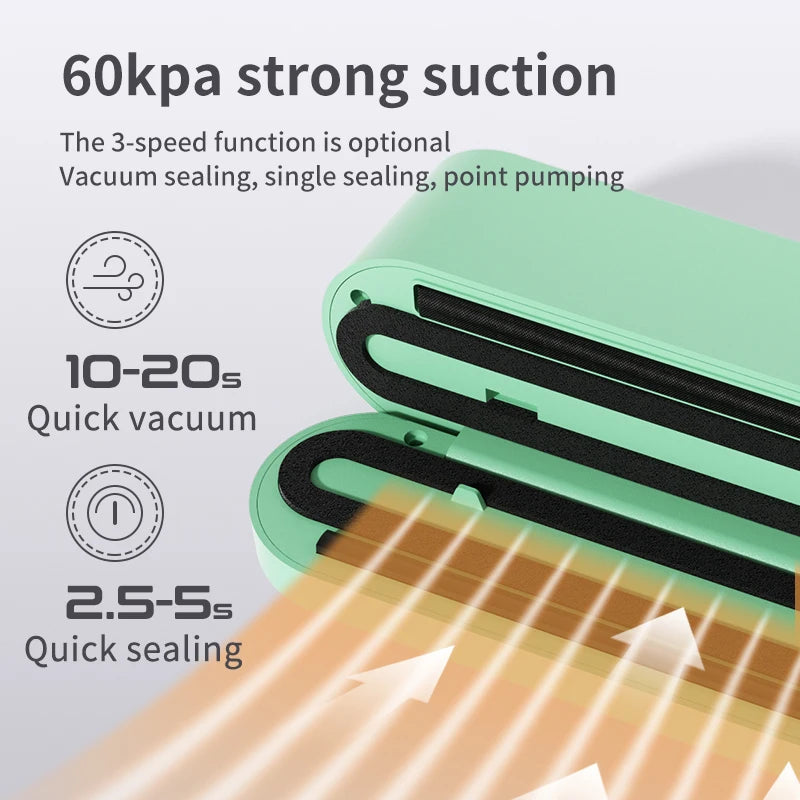 2025 Mini Wireless Vacuum Sealing Machine, USB Home Fully Automatic Portable Food Packaging Plastic Sealing Machine