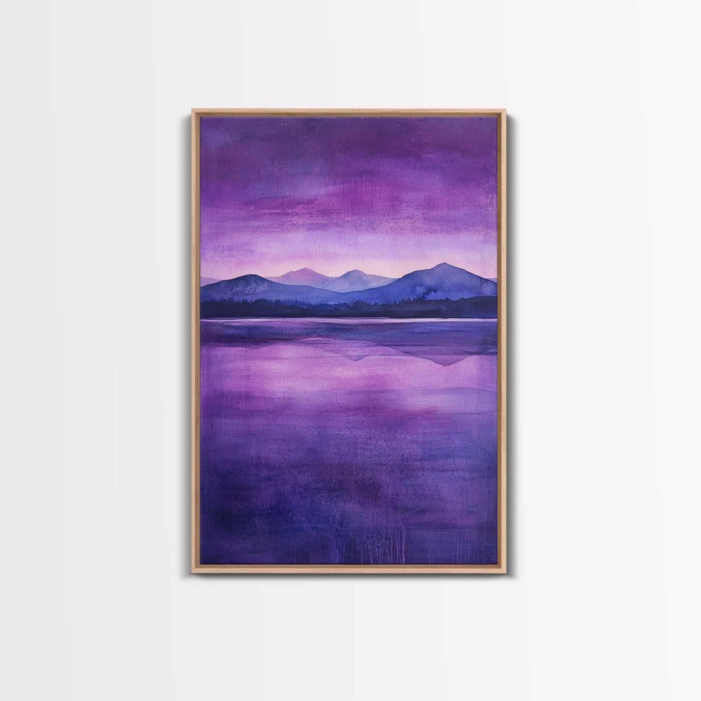Purple and Lavender Landscape Painting Print, Reflections, Original Watercolor Painting Print, Custom Painting, Living Room Wall Art