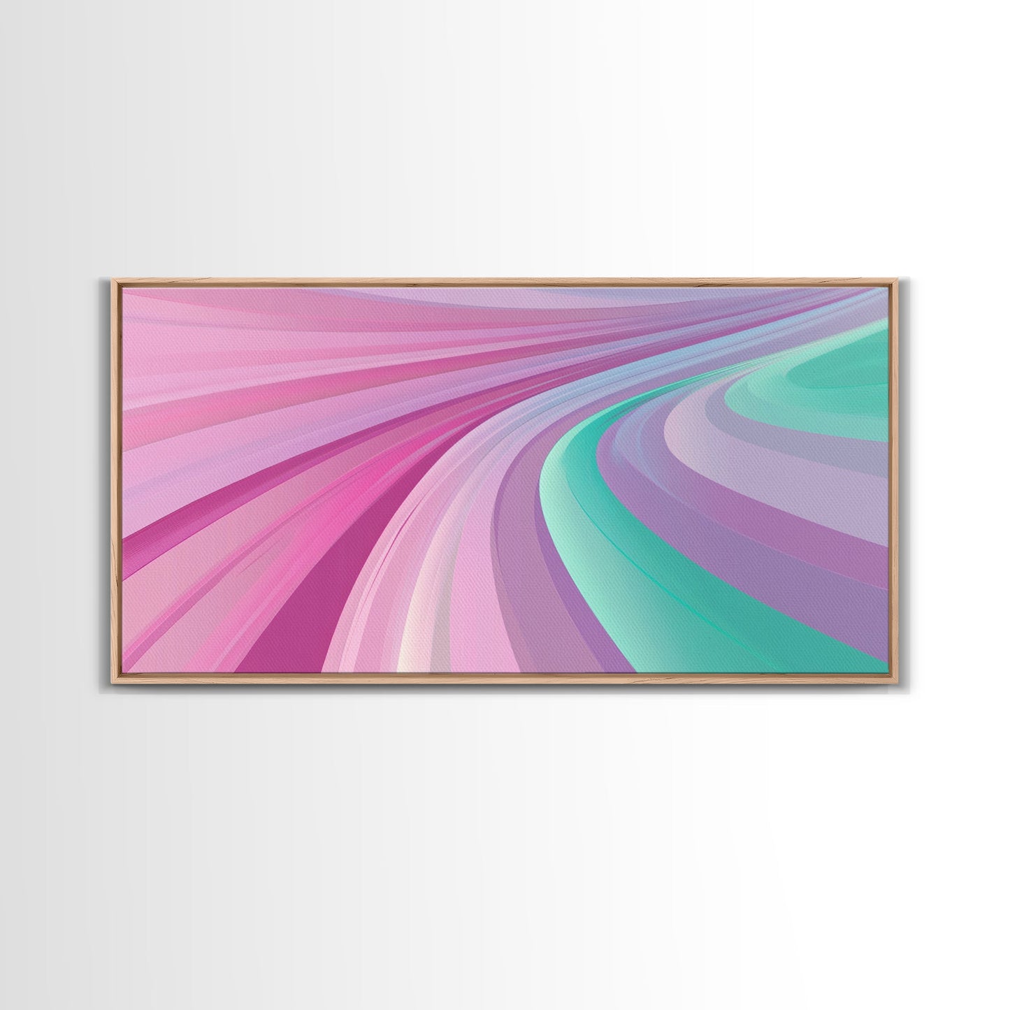 Mid-Century Modern Pastel Colors Wall Art, Turquoise and Purple