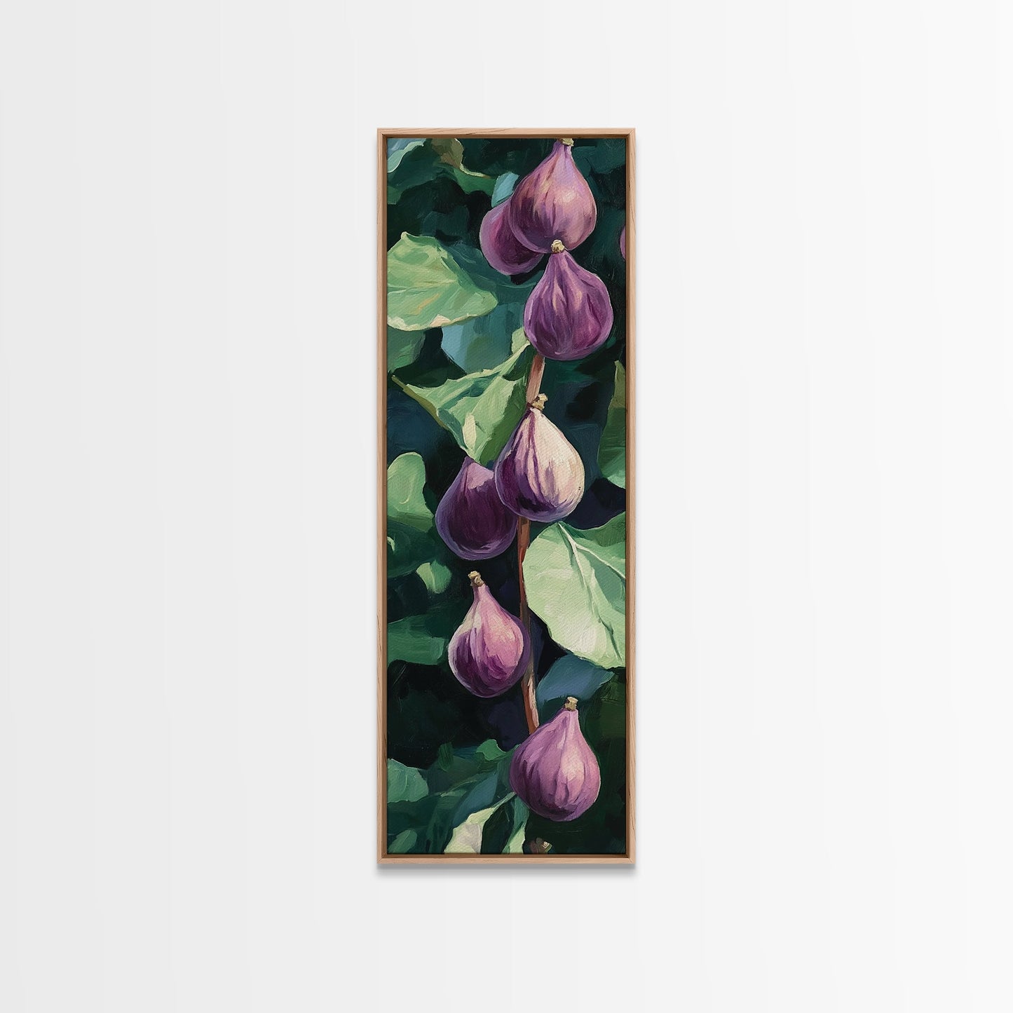 Canvas Print Figs and Leaves Painting Rustic Kitchen Art Farmhouse Decor Botanical Prints Food Review Wall Art