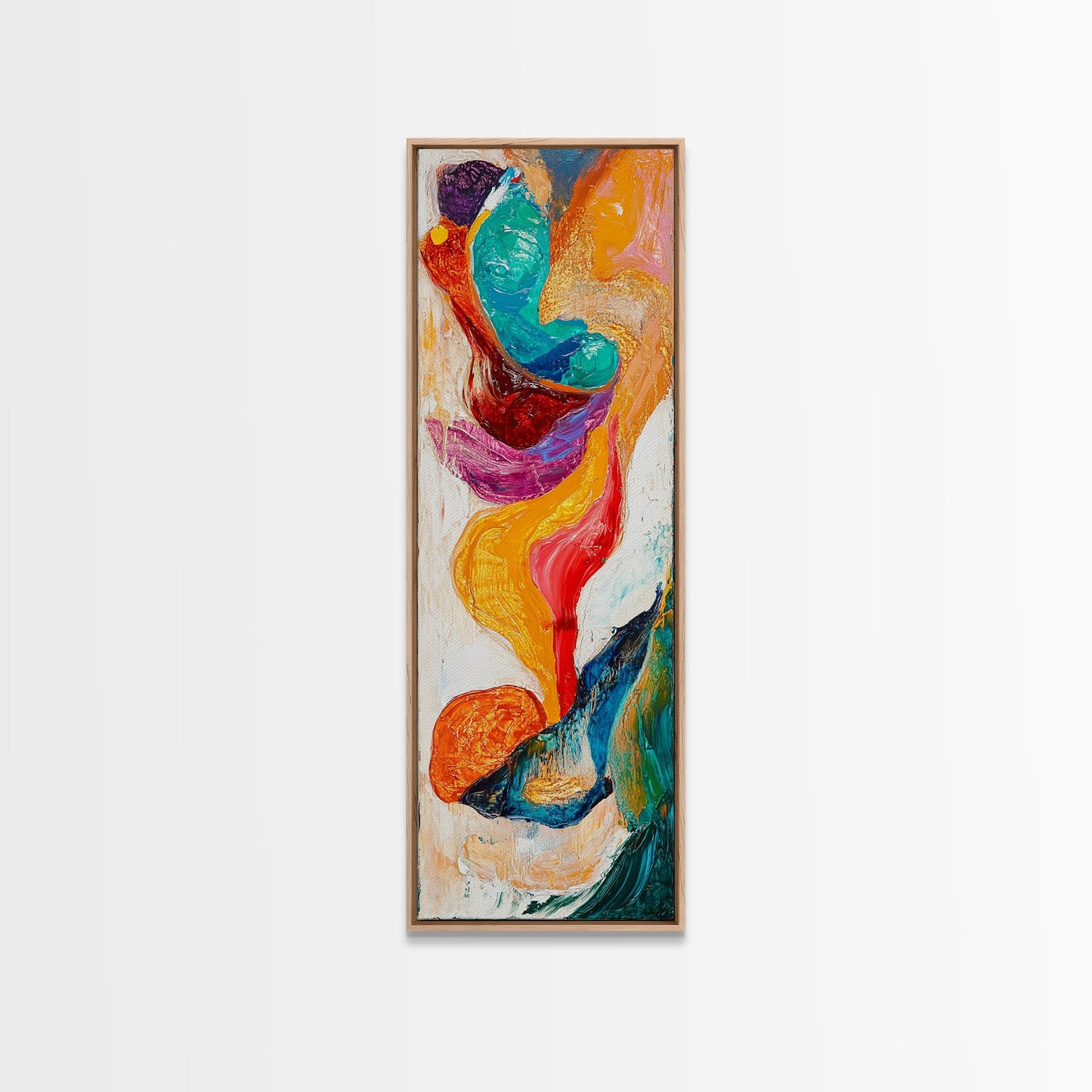 Fiery Abstract, Color Explosion, Dynamic Painting, Framed Canvas Print, pink orange wall art, bold abstract art, modern art, vibrant art