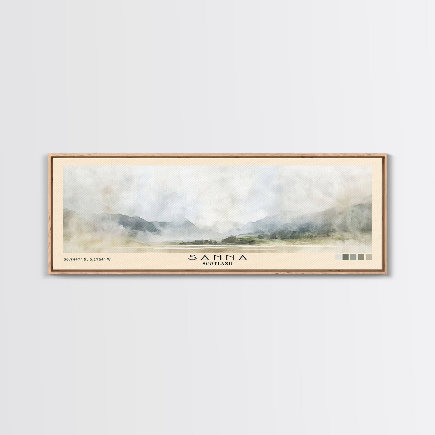 Sanna, Scotland Watercolor Print, Vacation Gift, Scotland Wall Art, Beach Painting, Beach Decor, Large Wall Art, Wood Frame Art