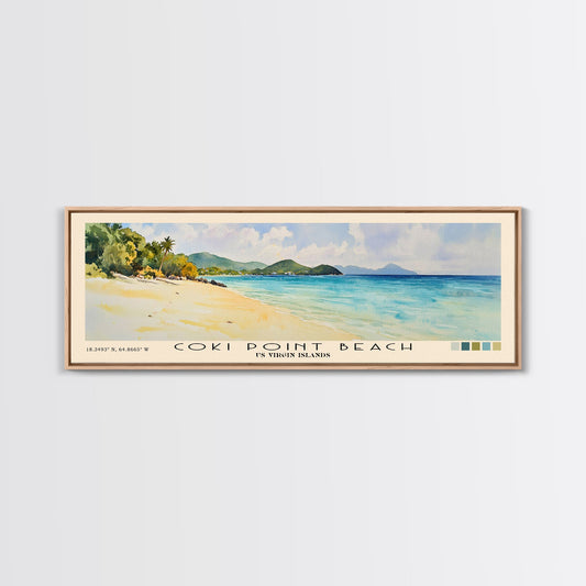 Coki Point Beach, US Virgin islands Watercolor Print, Vacation Gift, US Virgin islands Wall Art, Vacation Wall Art, Vacatation Memories, Beach Decor, Beach Or Lakehouse Art