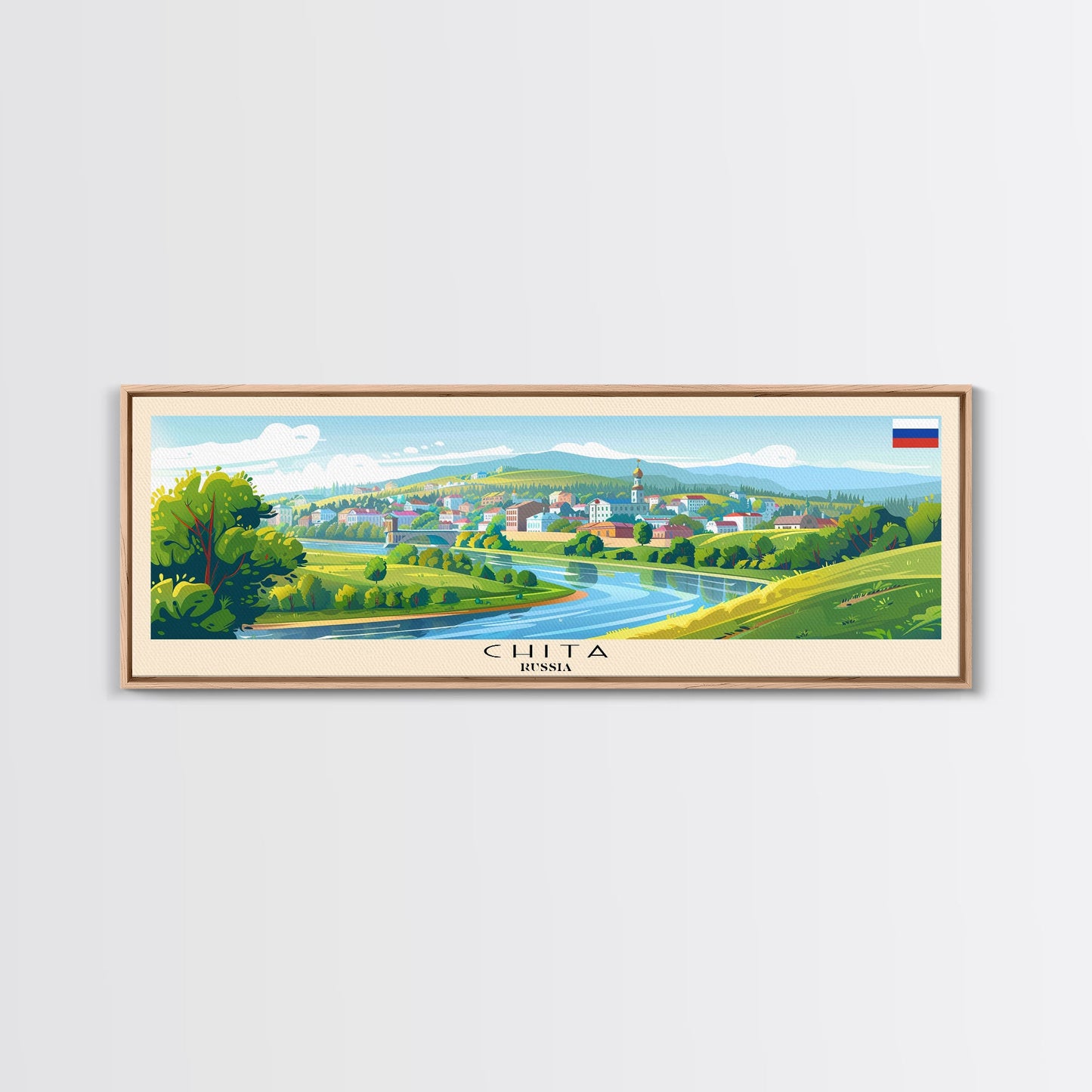 Chita Russia Travel Print Wall Art, Panoramic City Art, Travel Art, Wall Decor, Vacation Gift, Framed Canvas Print Or Metal Art