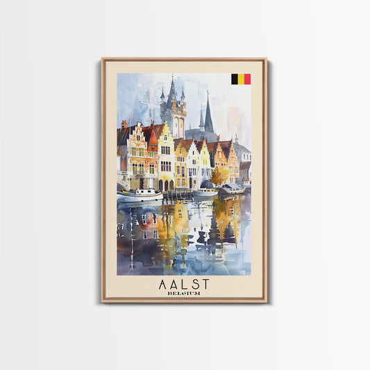 Colorful Aarhus Denmark Autumn Scene, Framed Canvas Print, Ideal for Living Room Art, Rustic Decor, Home Decoration