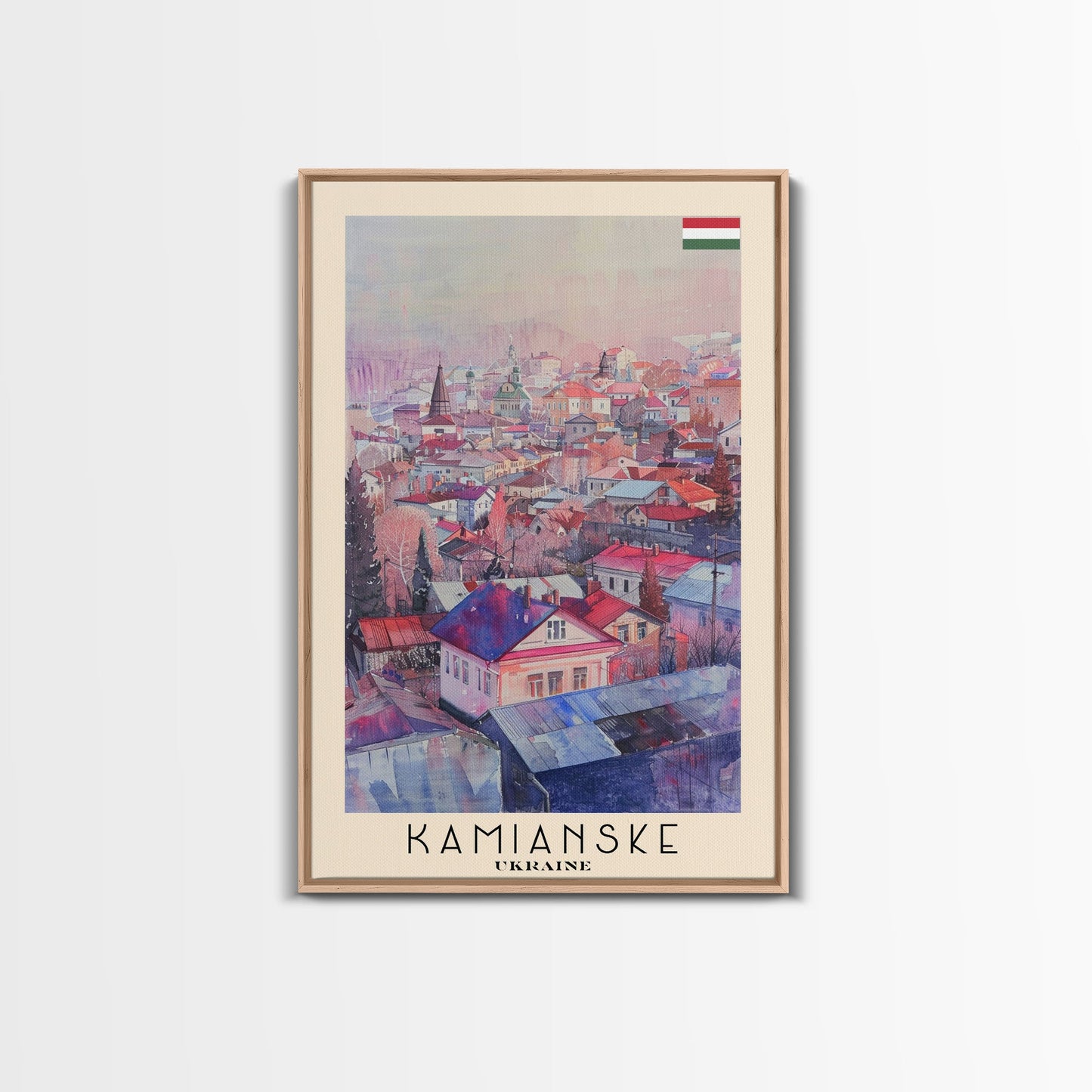 Kamianske Ukraine Scenic View, Framed Canvas Print, Travel Poster, Wall Art, Living Room Decor, Cityscape Art, Modern Home Decoration, Ukrainian City