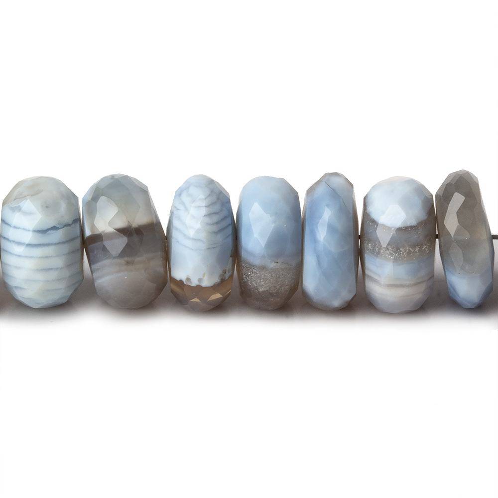 10-10.5mm Denim Blue Owyhee Opal faceted rondelle beads 8 inch 39 pieces