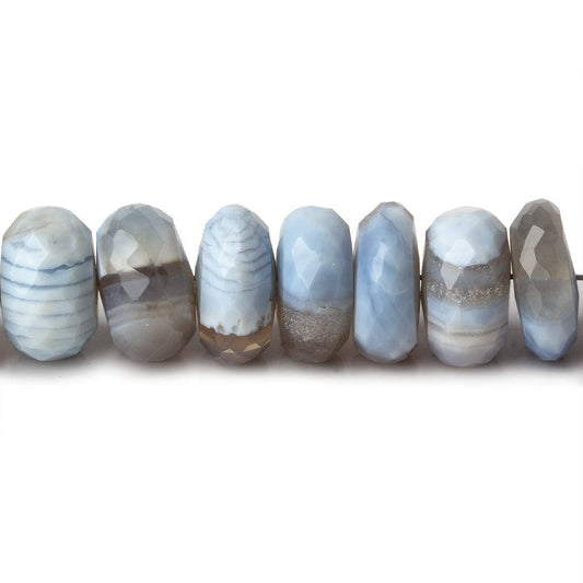 10-10.5mm Denim Blue Owyhee Opal faceted rondelle beads 8 inch 39 pieces