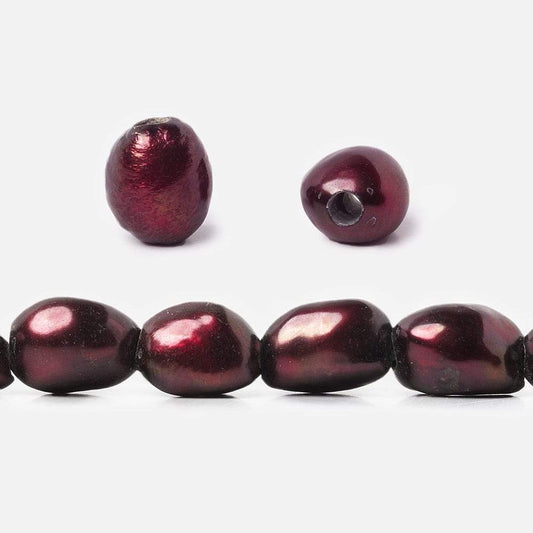 10-12mm Wine Baroque   2.5mm large hole Pearls 15 in. 32 pcs