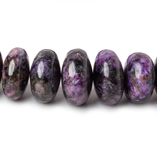10-17mm Charoite Plain Rondelle Beads 18 inch 56 pieces