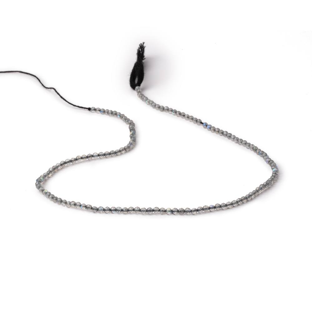 2.3mm Labradorite Micro Faceted Rounds 12.5 inch 136 beads