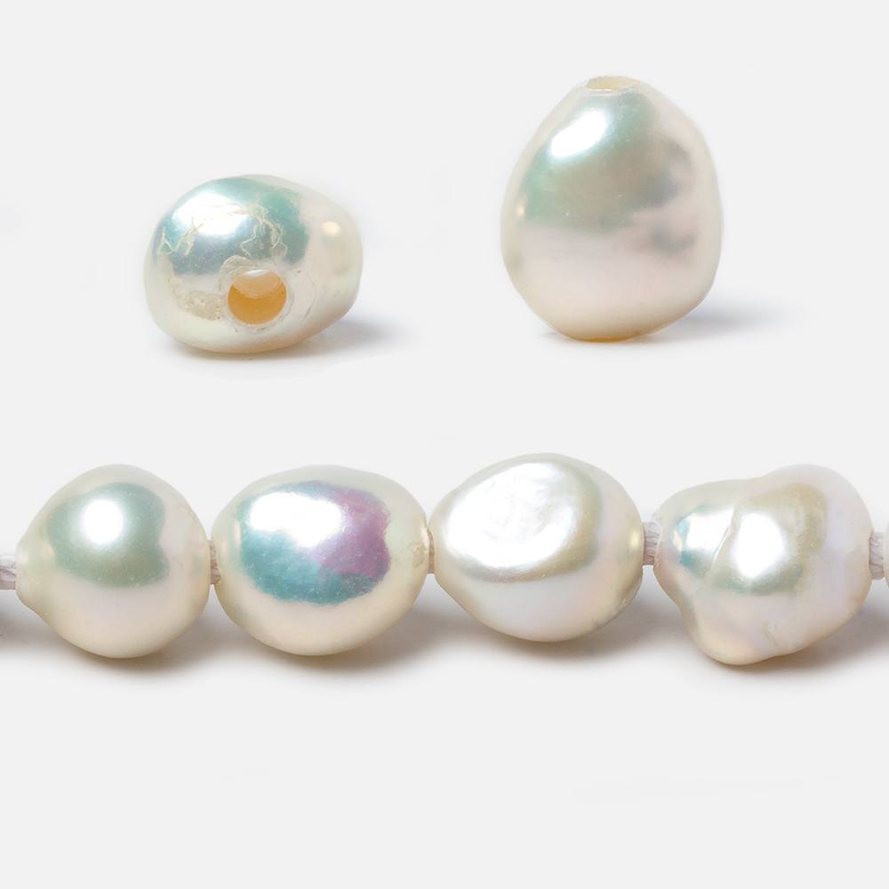 10mm-12mm Cream   Baroque Large Hole Pearls 15 in. 33 pcs