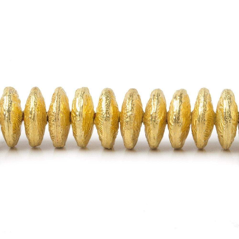 10mm 22kt Gold Plated Copper Disc with Crosshatch Pattern 8 inch 52 pieces