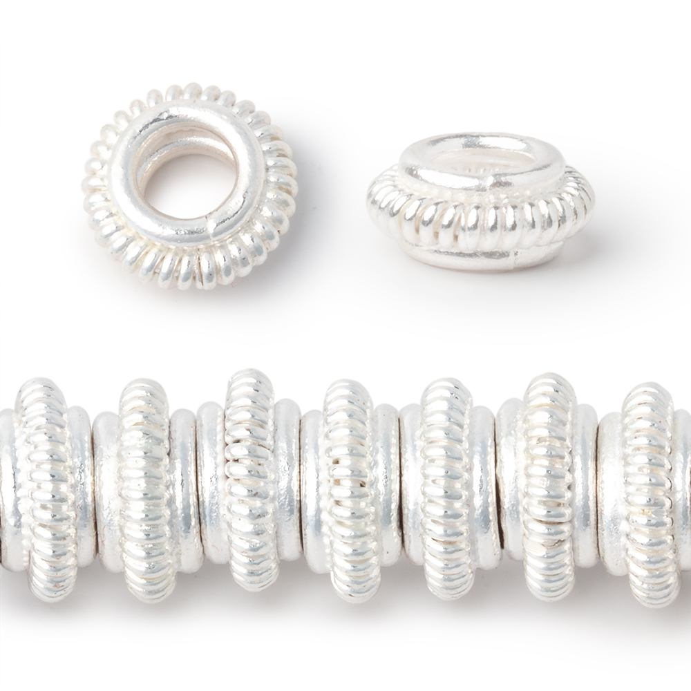 10mm Pinwheel Spacer with 4mm Large Hole 8 inch 43 Beads