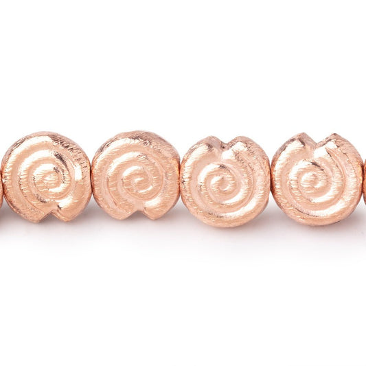10mm Rose Gold plated Copper Spiral Beads 8 inch 21 pieces