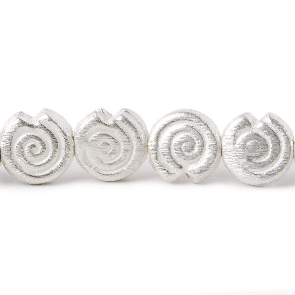 10mm Sterling Silver plated Copper Spiral Beads 8 inch  21 pieces