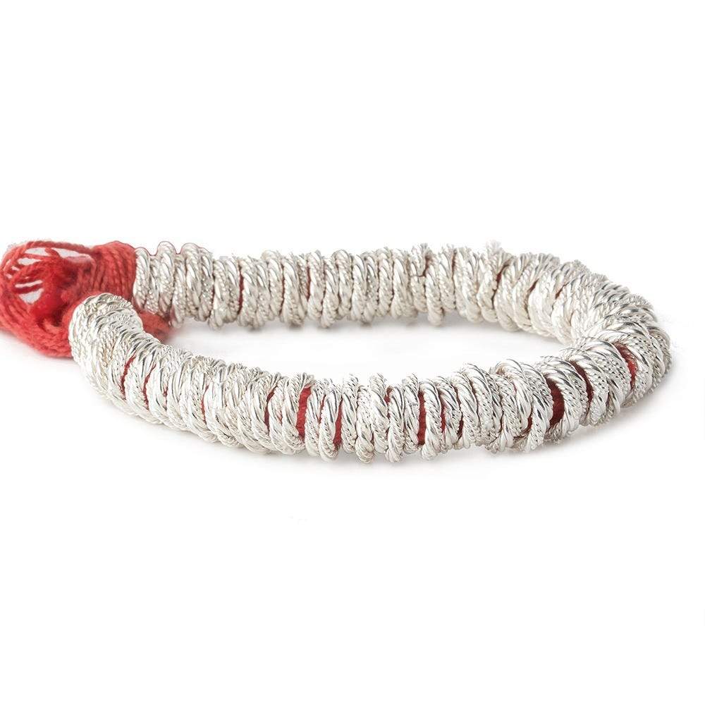 10mm Sterling Silver Plated Copper Twist and Plain Jumpring 8 inch 96 beads