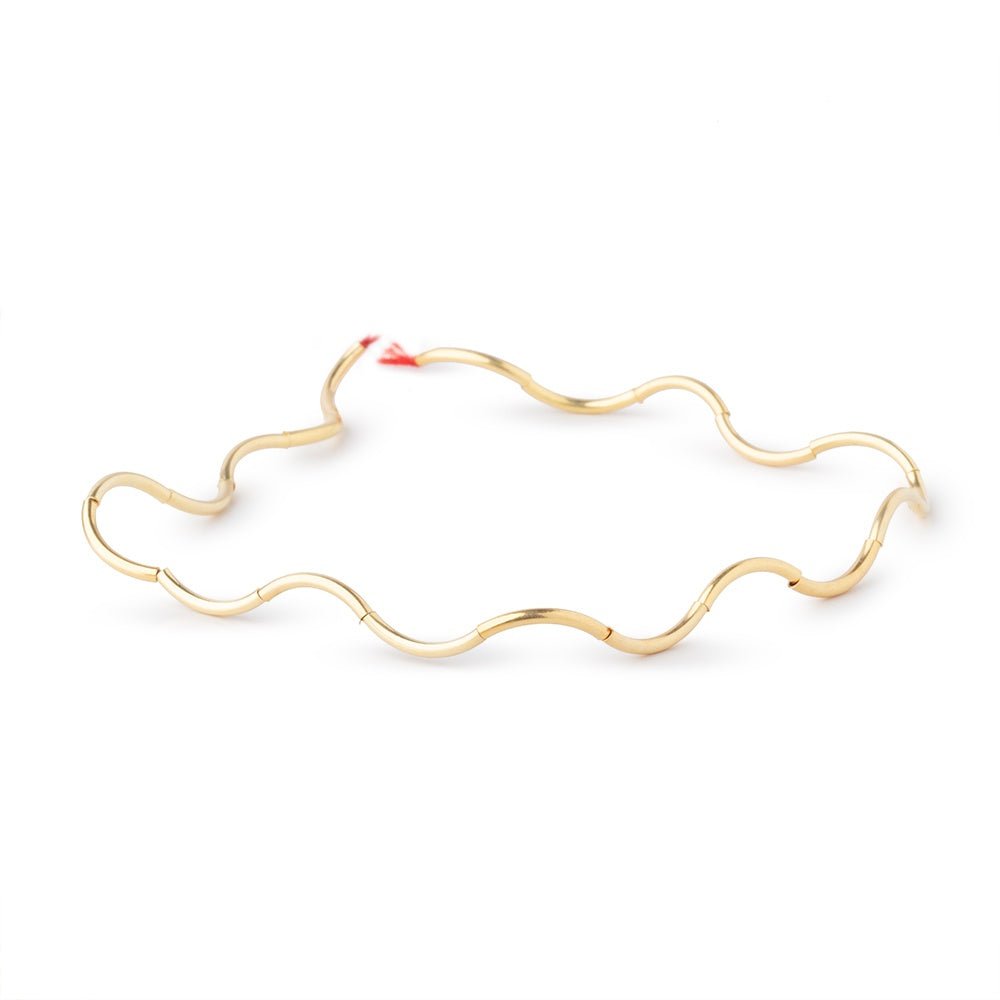 10mm x 1mm 22kt Gold Plated  Copper Curved Tube Beads 7.5 inch 20 pieces