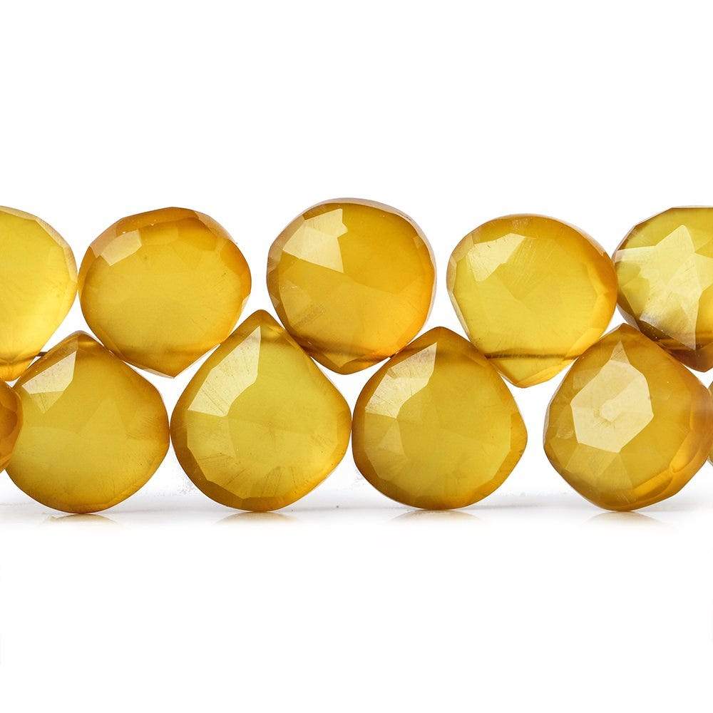 10x10-11x11mm Butterscotch Yellow Chalcedony Heart Briolettes 8 inch 45 pcs