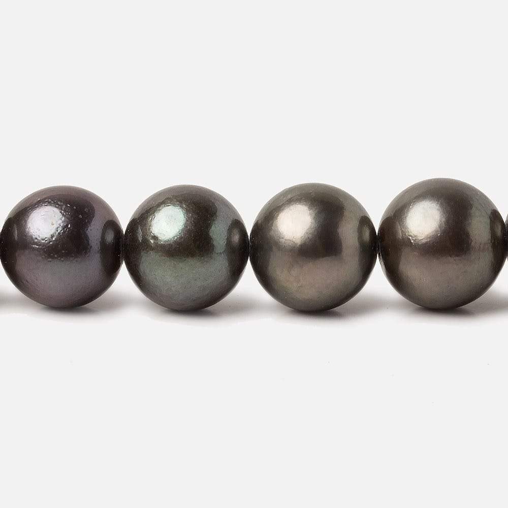 10x10-12x11.5mm Peacock Tahitian Round Saltwater Pearls 16 inch 38 pieces A