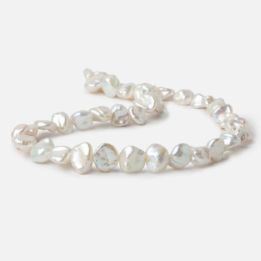 10x10-12x11mm Off White side drill Keshi Freshwater Pearl 16 inch 40 pieces AAA