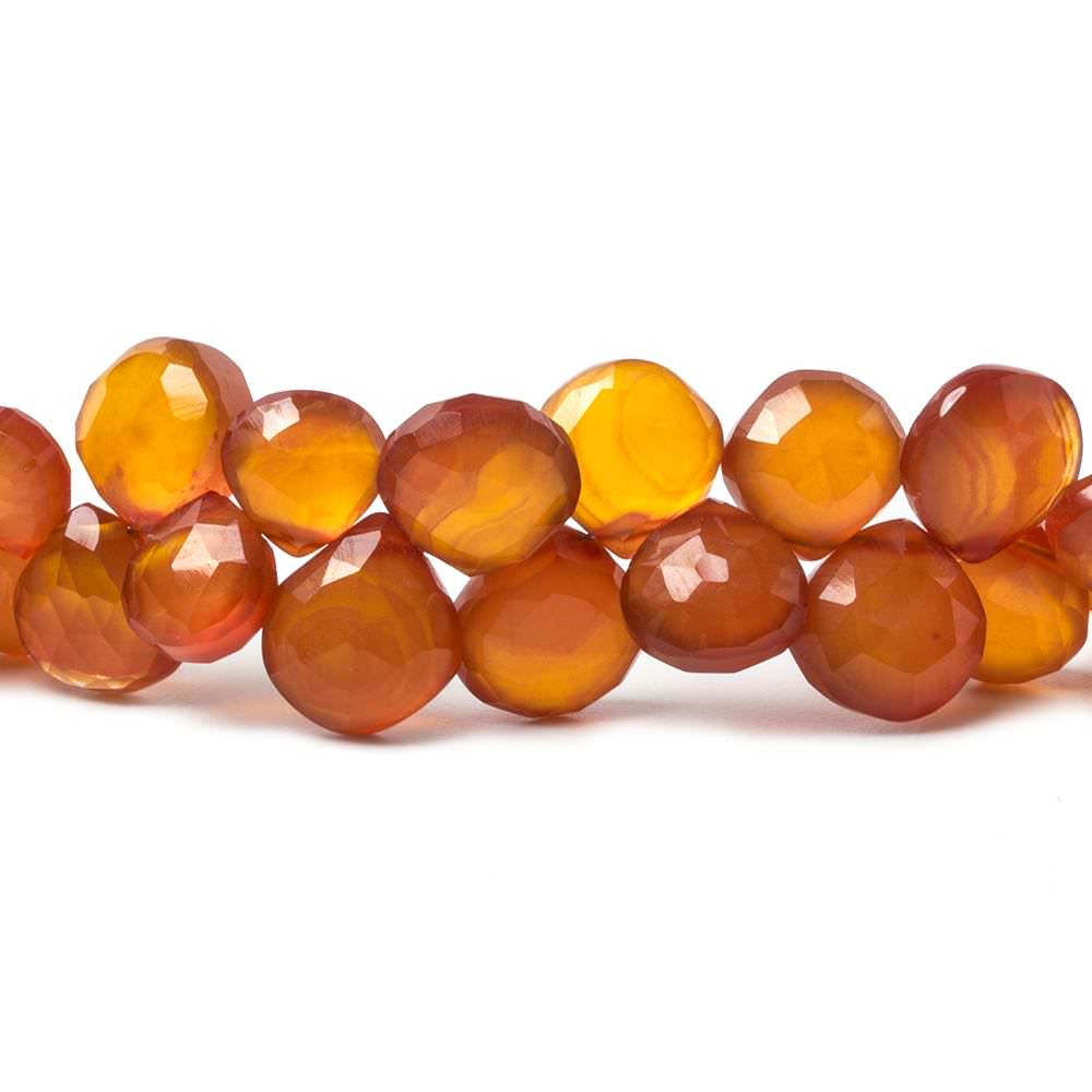 10x10mm Golden Amber Chalcedony faceted hearts 8 inch 40 pcs