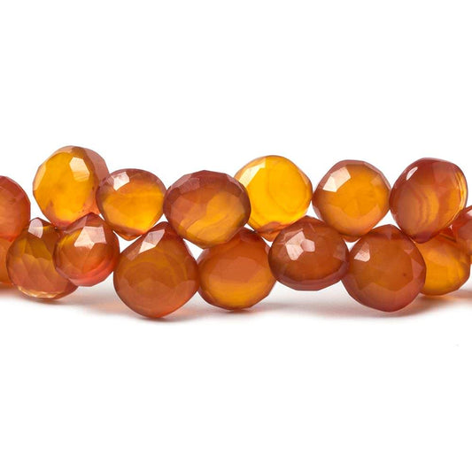 10x10mm Golden Amber Chalcedony faceted hearts 8 inch 40 pcs
