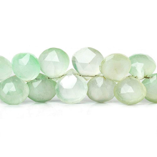 10x10mm Margarita Green Chalcedony Faceted Hearts 8 inch 45 Beads