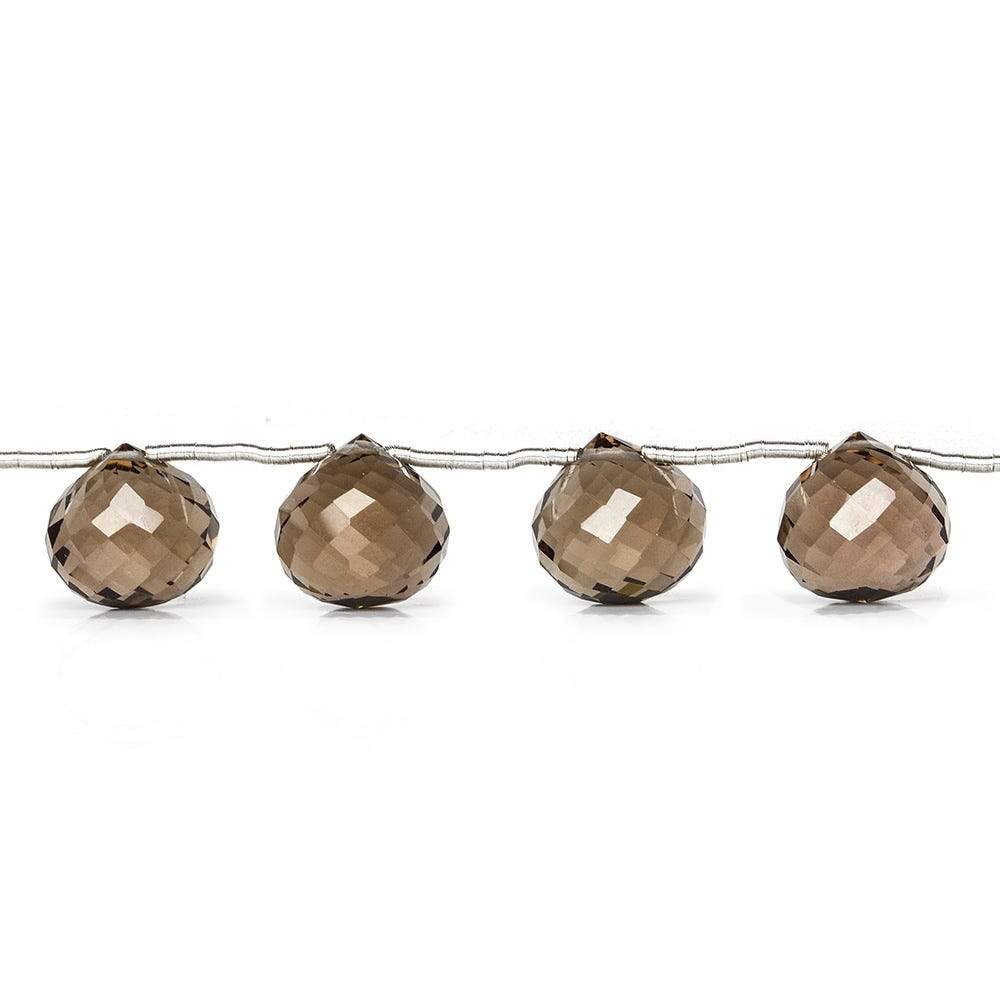 10x10mm Smoky Quartz `Candy Kiss` Beads 8 inch