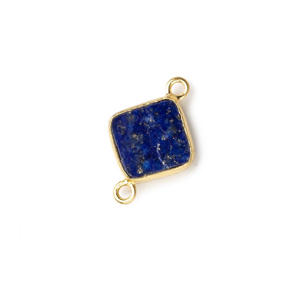 10x10mm Vermeil Bezeled Lapis plain square Connector 1 focal bead
