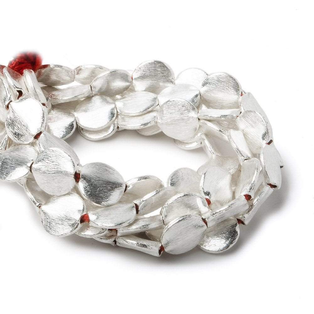 10x10x3mm Sterling Silver Plated Copper Coin, Brushed Finish 8 inch 19 pcs