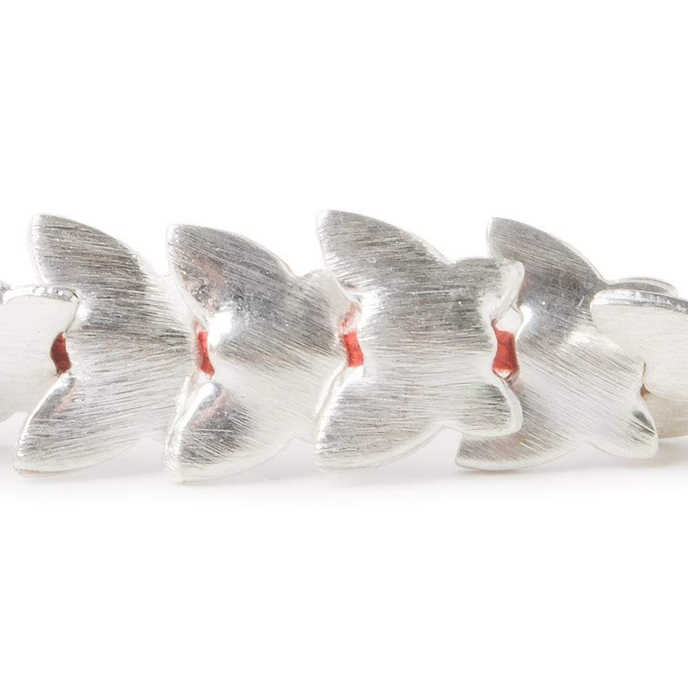 10x12mm Sterling Silver Plated Copper Butterfly Brushed Bead 8 inch 35 pcs