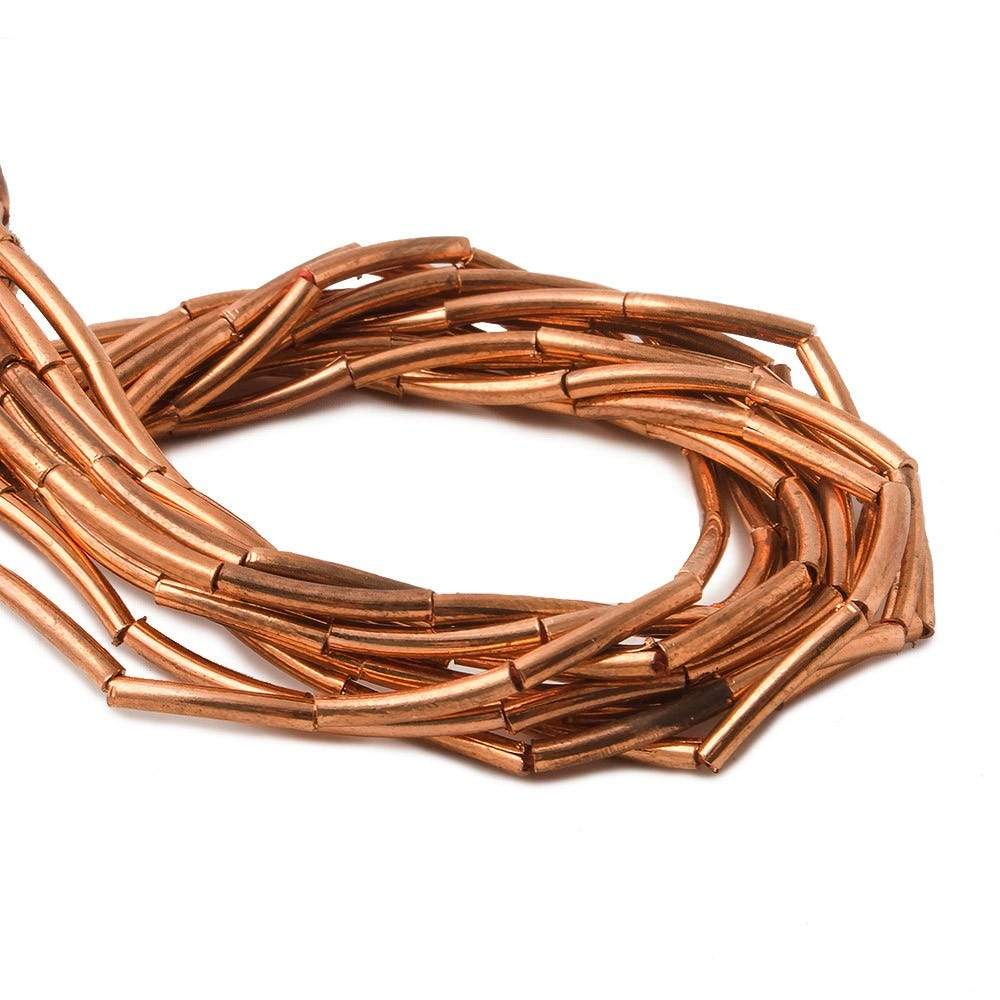 10x1.5mm Copper Bead Curved Tube 8 inch 20 pcs
