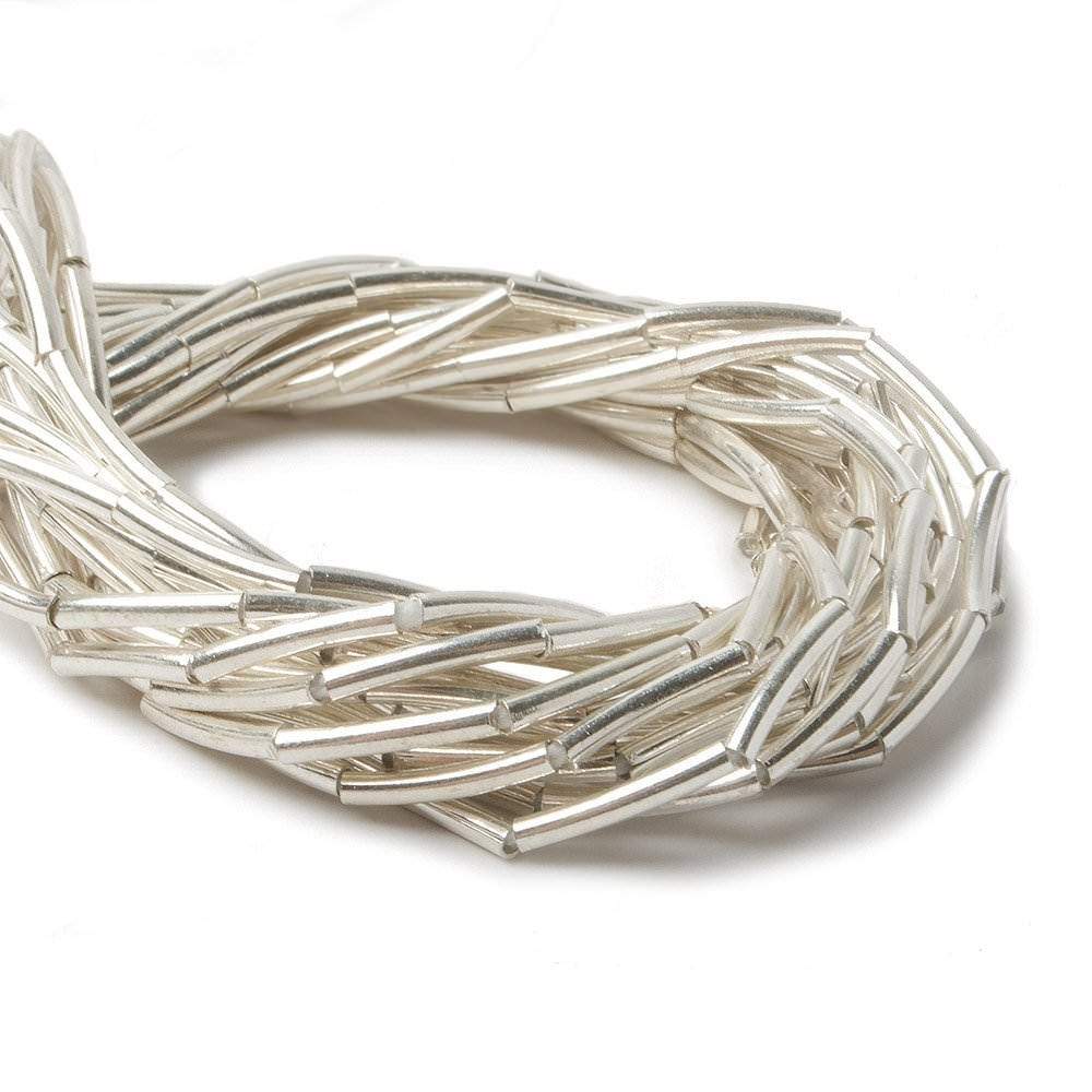 10x2mm Sterling Silver Tube Beads 20 beads 8 inch