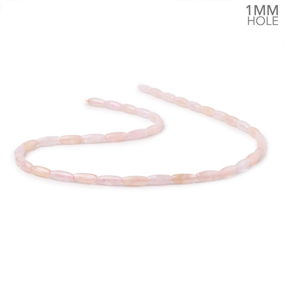 10x4mm Morganite Plain Rice Beads 16 inch 40 pieces 1mm Drill Hole