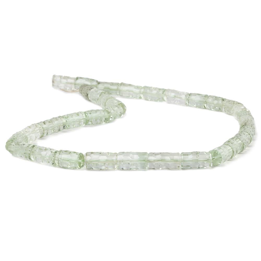 10x6.5-14x6.5mm Prasiolite concave faceted tubes 16 inch 35 beads AAA