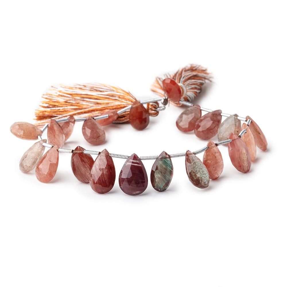 10x7-13x9mm Andesine Faceted Pear Beads 7.5 inch 20 pieces