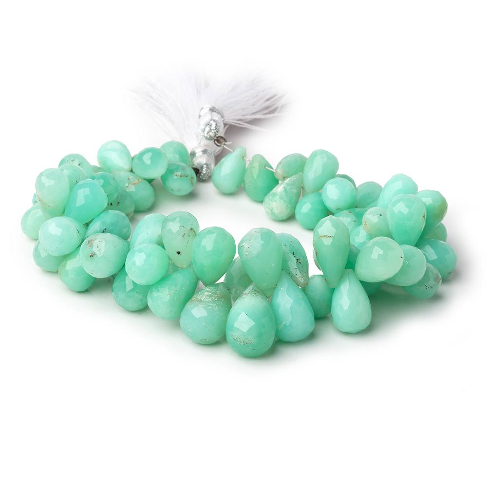 12x7-16x11mm Chrysoprase Faceted Tear Drop Beads 8 inch 68 pieces