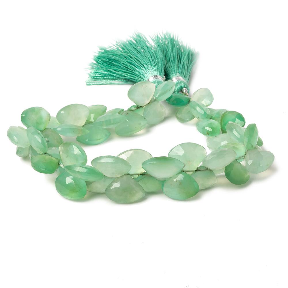 10x8-10x12mm Chrysoprase Faceted Fans 7.5 inch 53 beads
