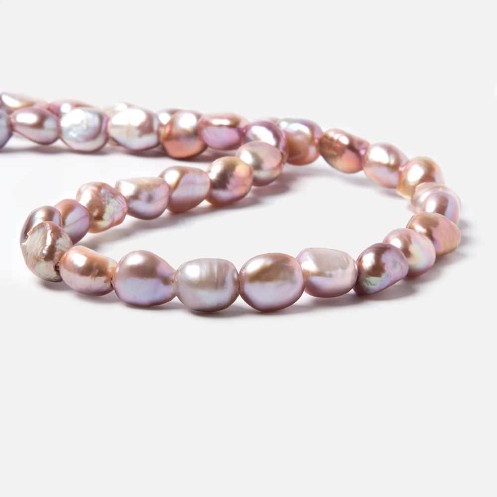 10x8-11x9mm TriColor Baroque 2.5mm large hole Pearls 15 in. 39 pcs