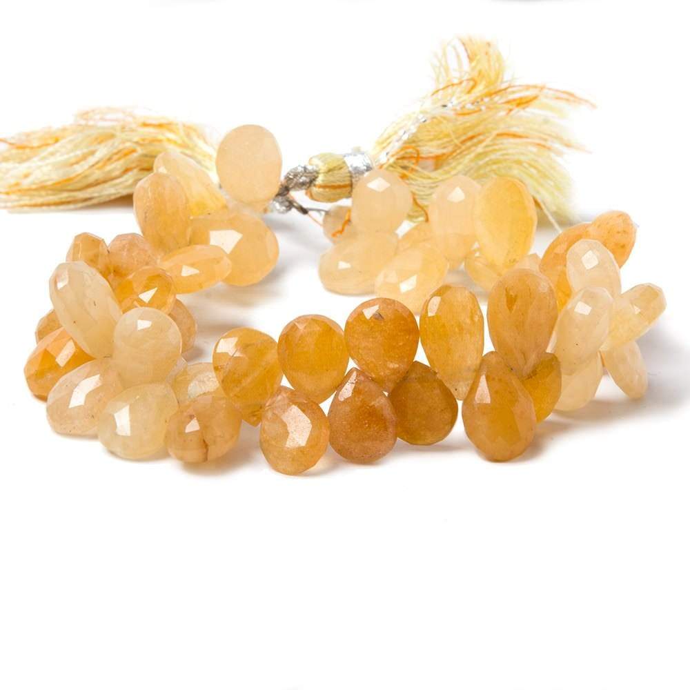 10x8-12.5x8.5mm Aragonite faceted pear beads 8 inch 48 pieces