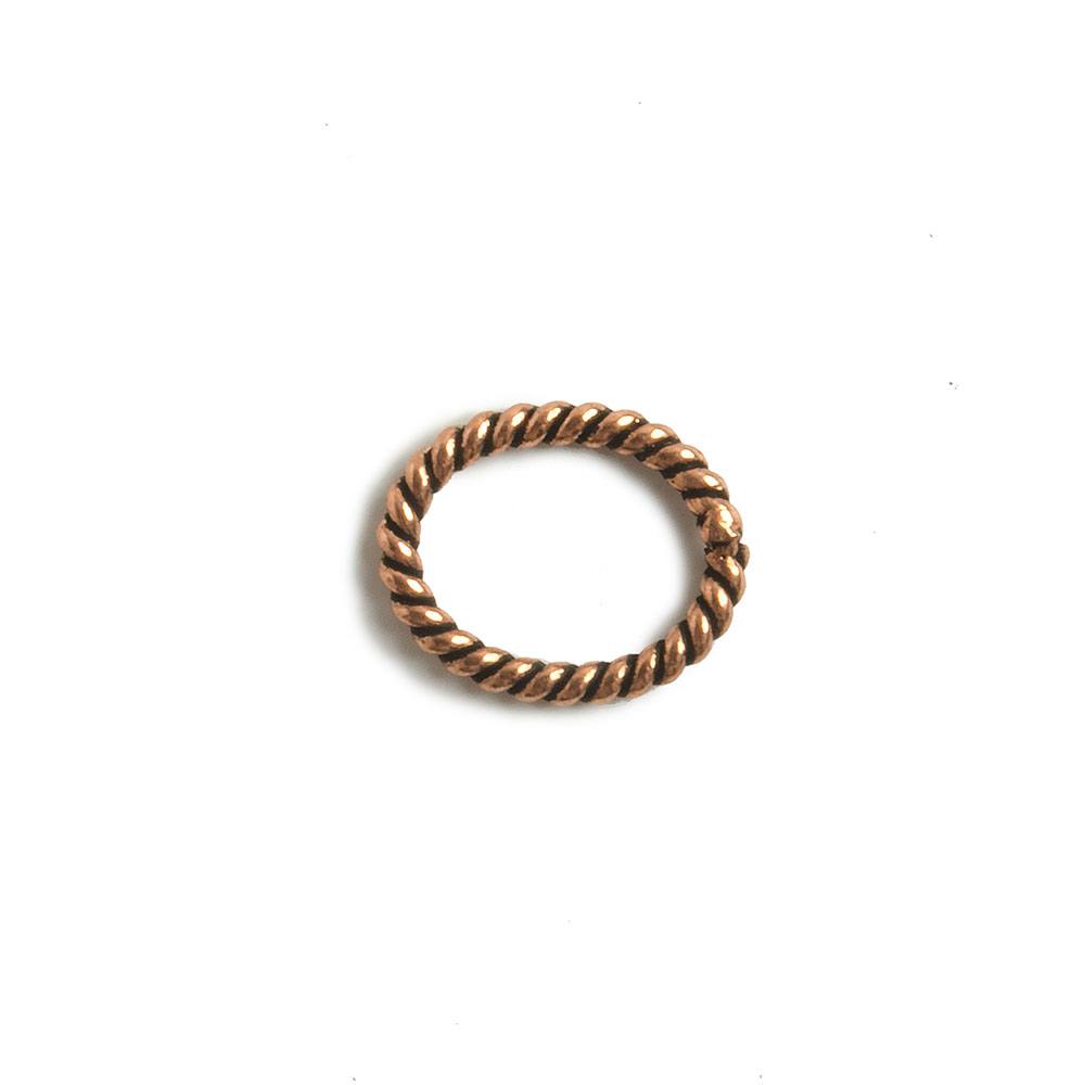 10x8mm Copper Twisted Oval Jump Ring Set of 50 pieces