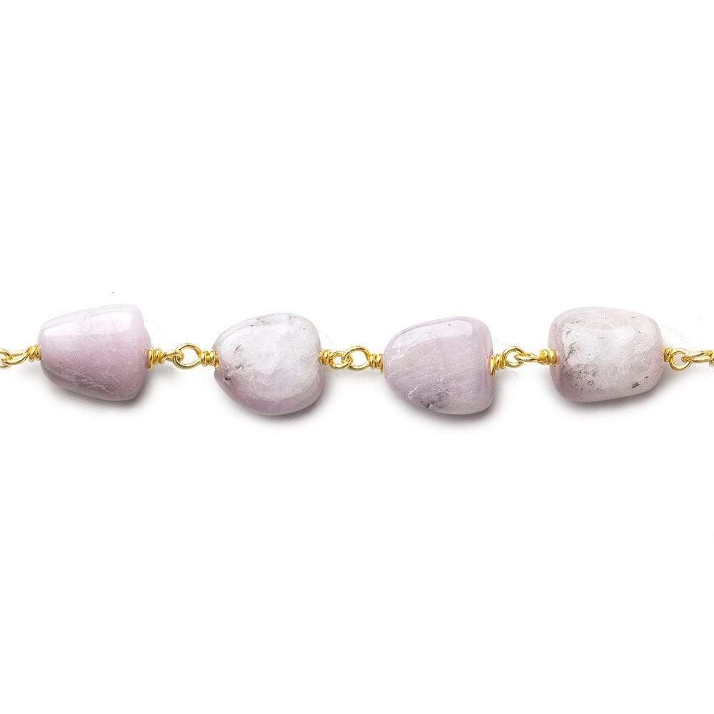 10x9-12x9mm Kunzite plain nugget Vermeil Chain by the foot