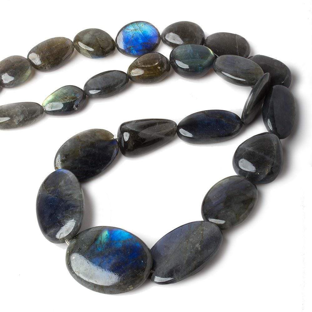 10x9-27x21mm Labradorite plain nuggets 18 inch 25 beads