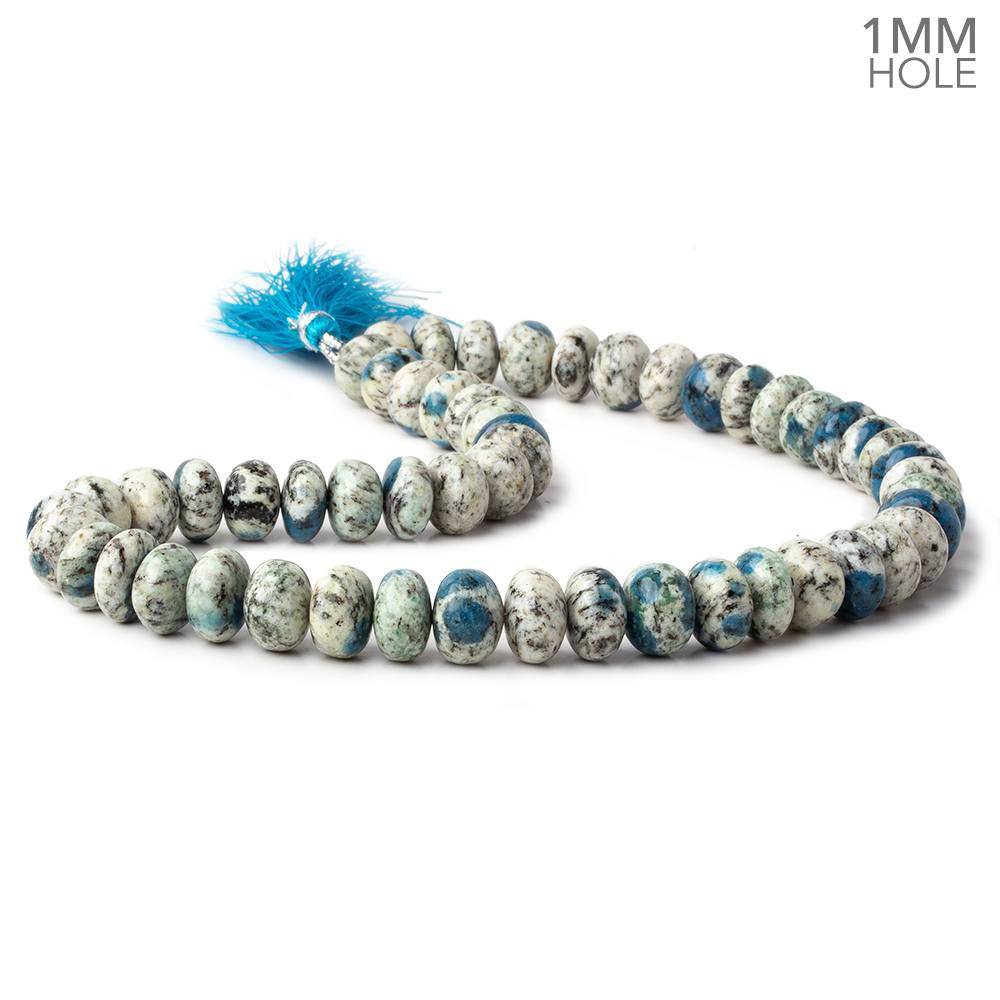 11-11.5mm K2 Azurite Granite "K2 Jasper" plain rondelles 16 inch 54 beads 1mm hole