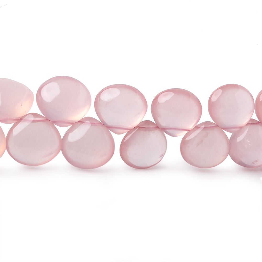 11-12mm Rose Quartz plain heart beads 8.5 inch 36 pieces