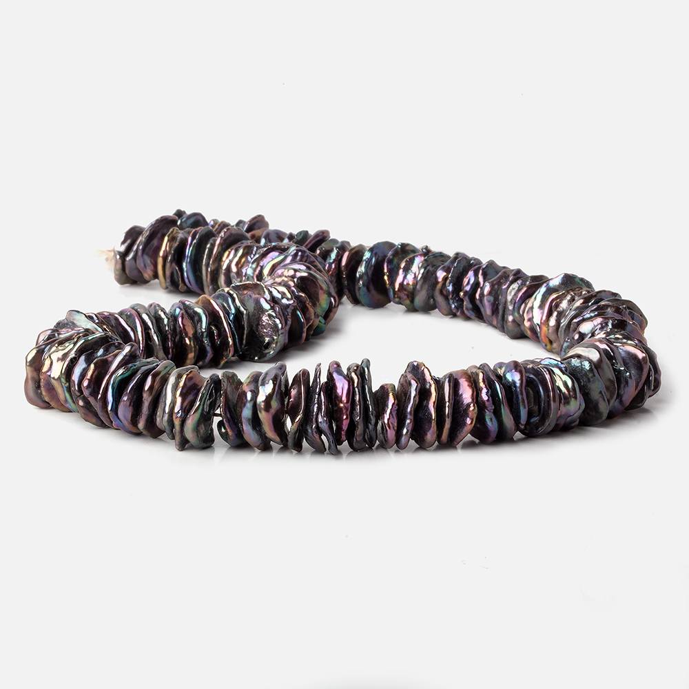 11-13.5mm diameter Peacock center drilled Keshi Freshwater Pearls 16 inch 95 pieces A