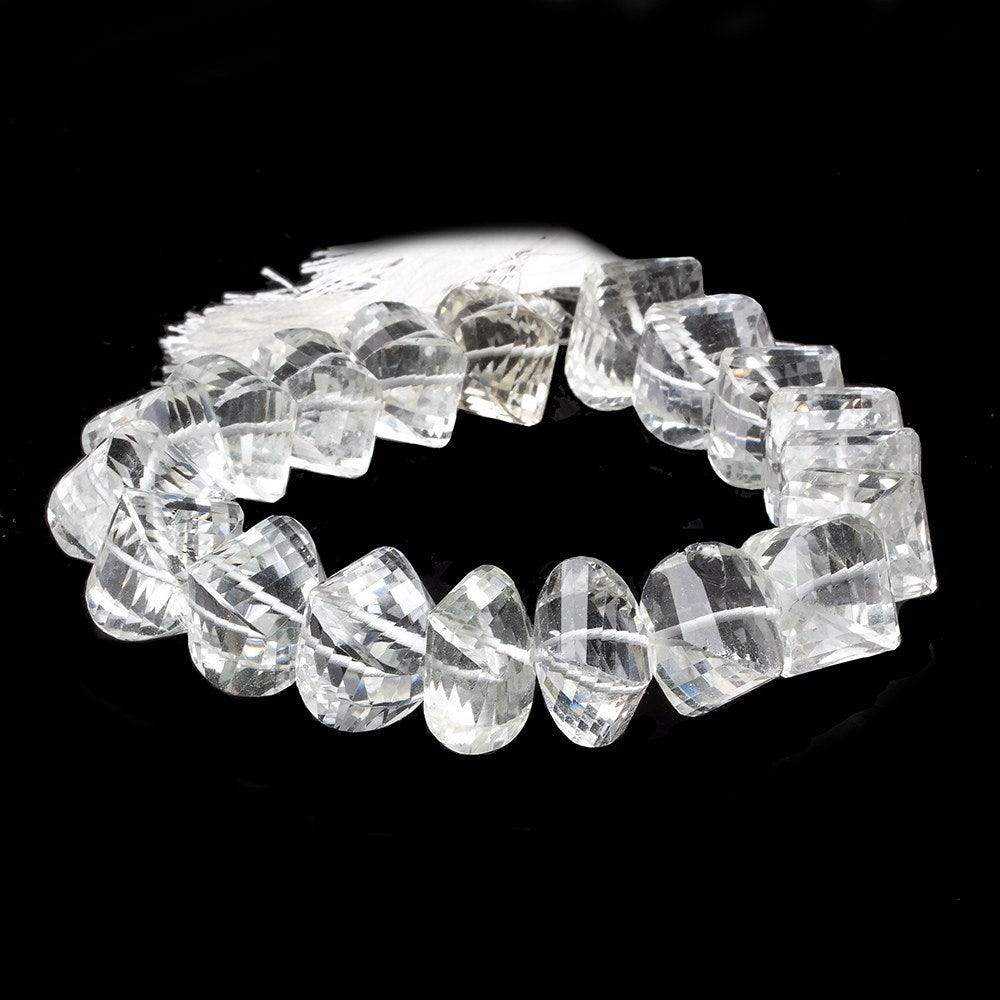 11-13mm Crystal Quartz Twist Beads 8.5 inch 19 pieces