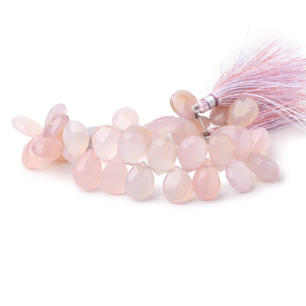 11-13mm Rose Pink Chalcedony Faceted Pear Beads 8 inch 38 pieces