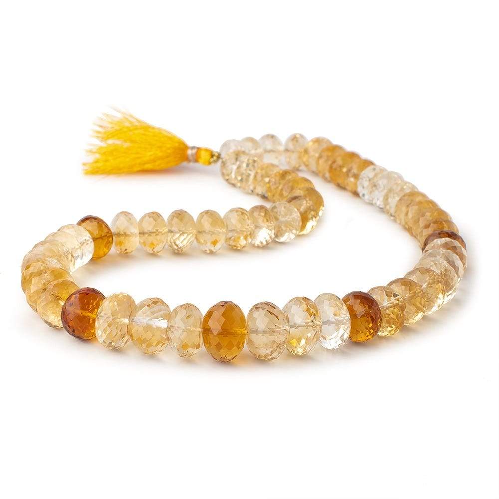 11-14.5mm Citrine Faceted Rondelle Beads 16 inch 53 pieces